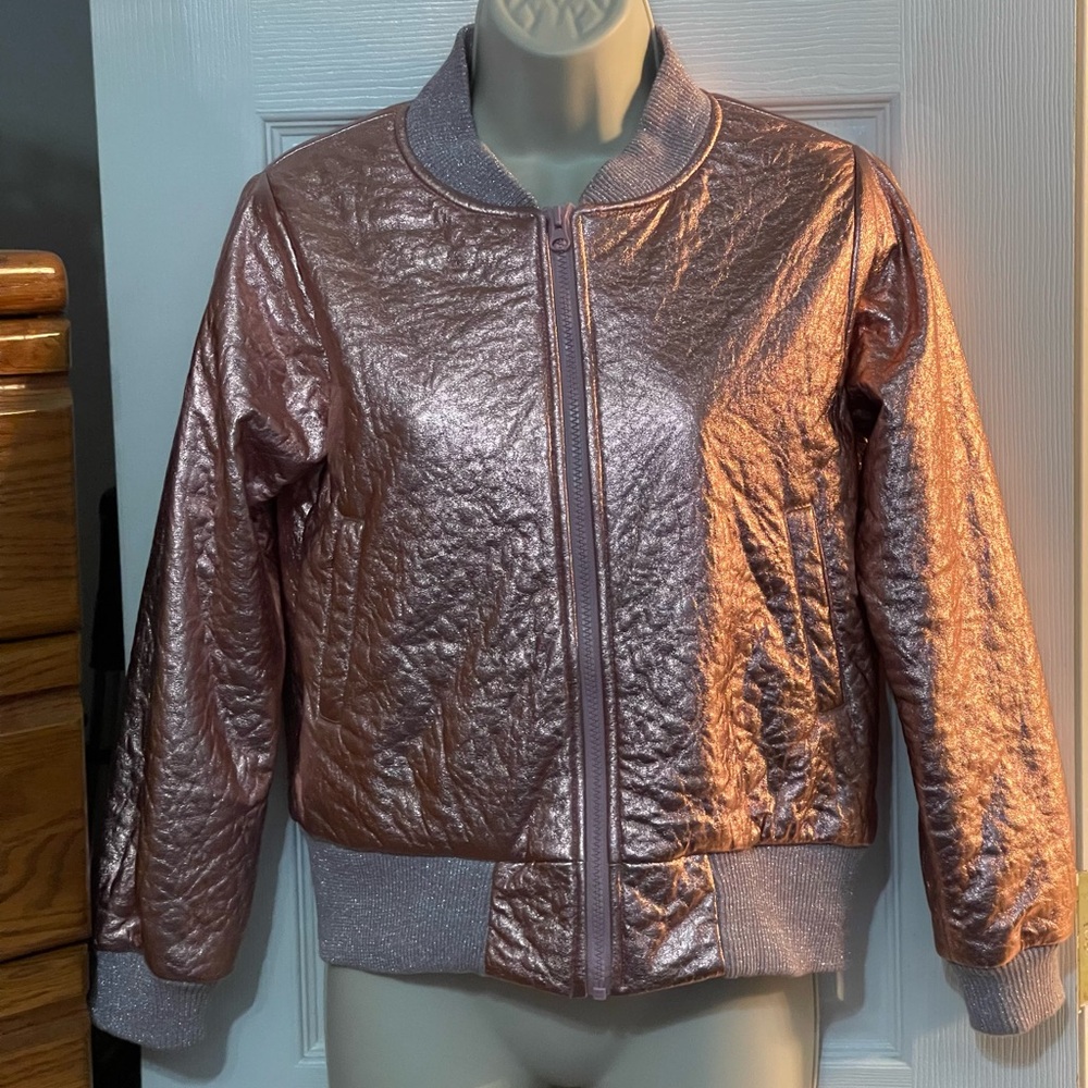 Chasing Fireflies Sz XL (girls) or Wonen’s Small Metallic Pink Bomber Jacket